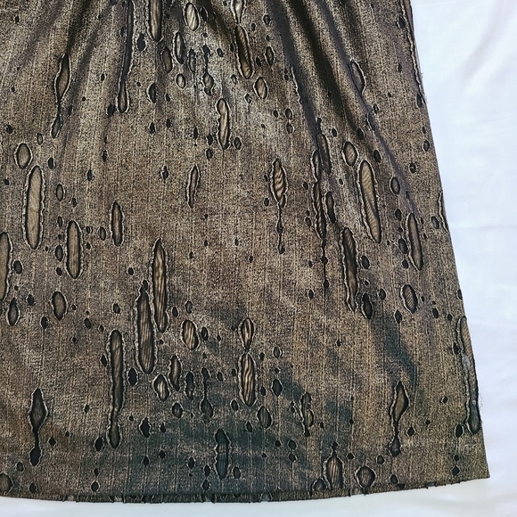 Vintage Wayne gold Metallic Mini Short  dress Textured Summer Dress Size XS - Picture 10 of 14